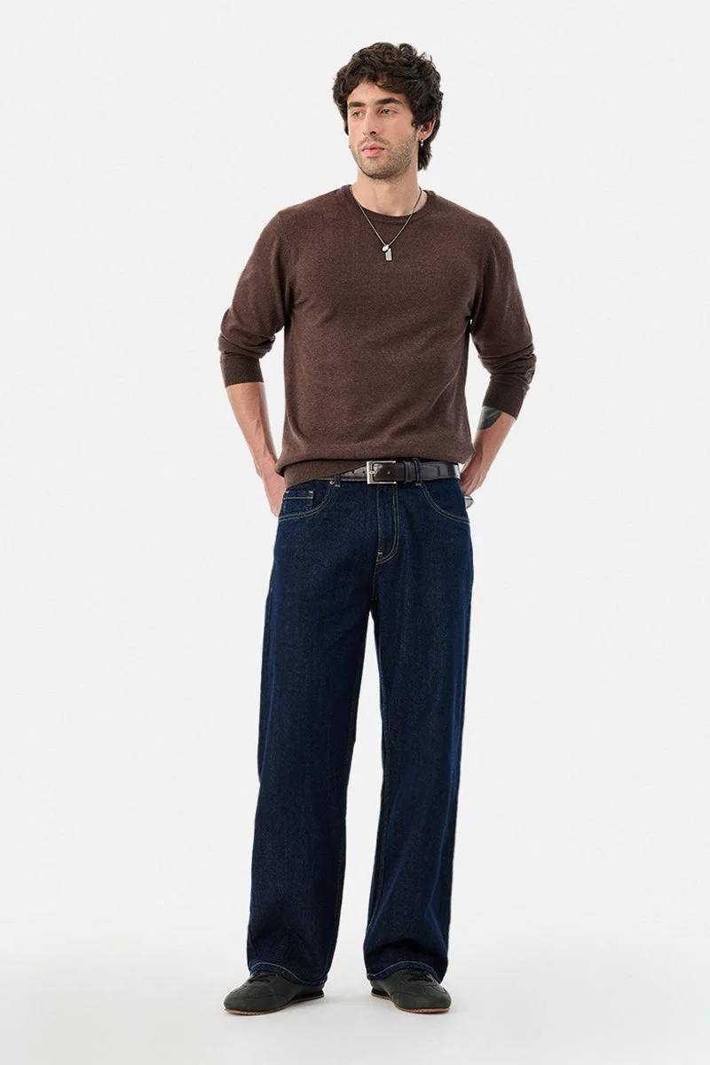 Snitch Blue Denim Loose Fit Jeans for Men | Best Price UAE